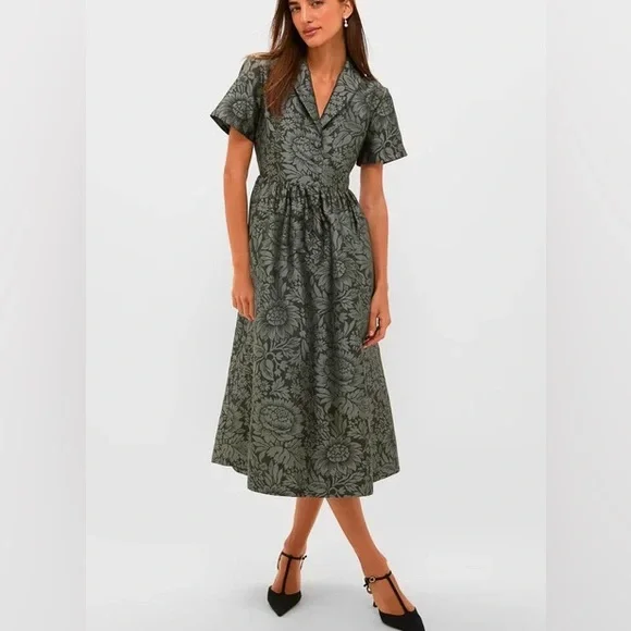 Tuckernuck Emerald Mirasol Jacquard Adelaide Dress - Picture 2 of 13